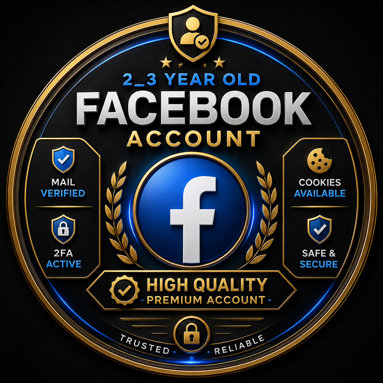 2_3 year old facebook account mail verified 2Fa active 